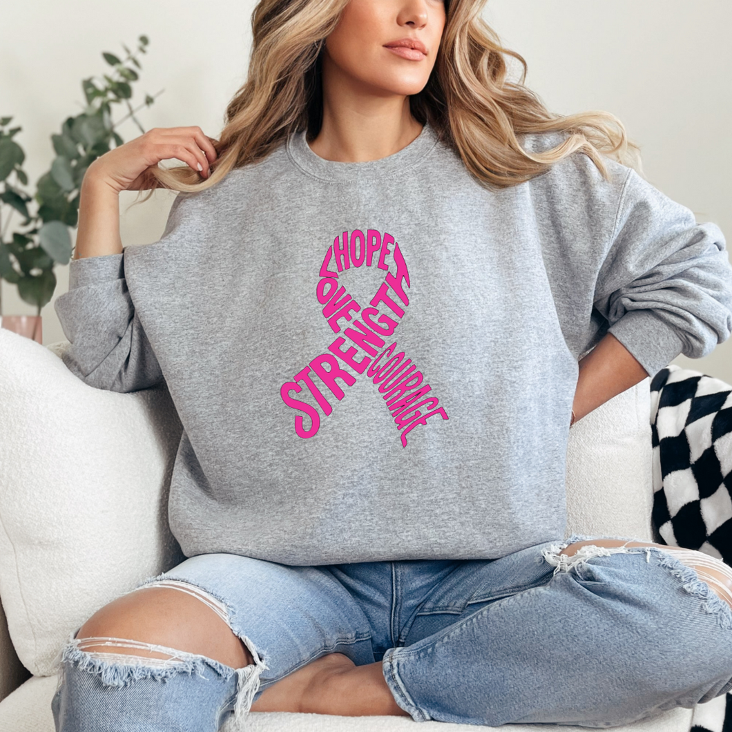 Cancer Ribbon Crewneck Sweatshirt