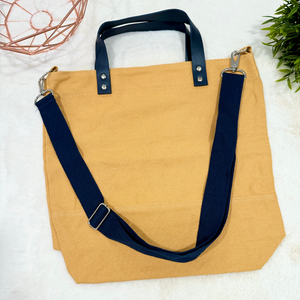 Leather Handle Canvas Bag