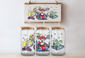 "Racing Mario" Can Glass - Acrylic/Plastic