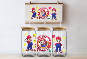 "Starbucks Mario" Can Glass - Acrylic/Plastic